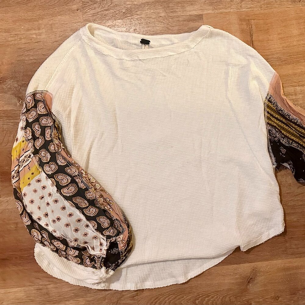 Free People We The Free Blossom Balloon Sleeve Boho Thermal